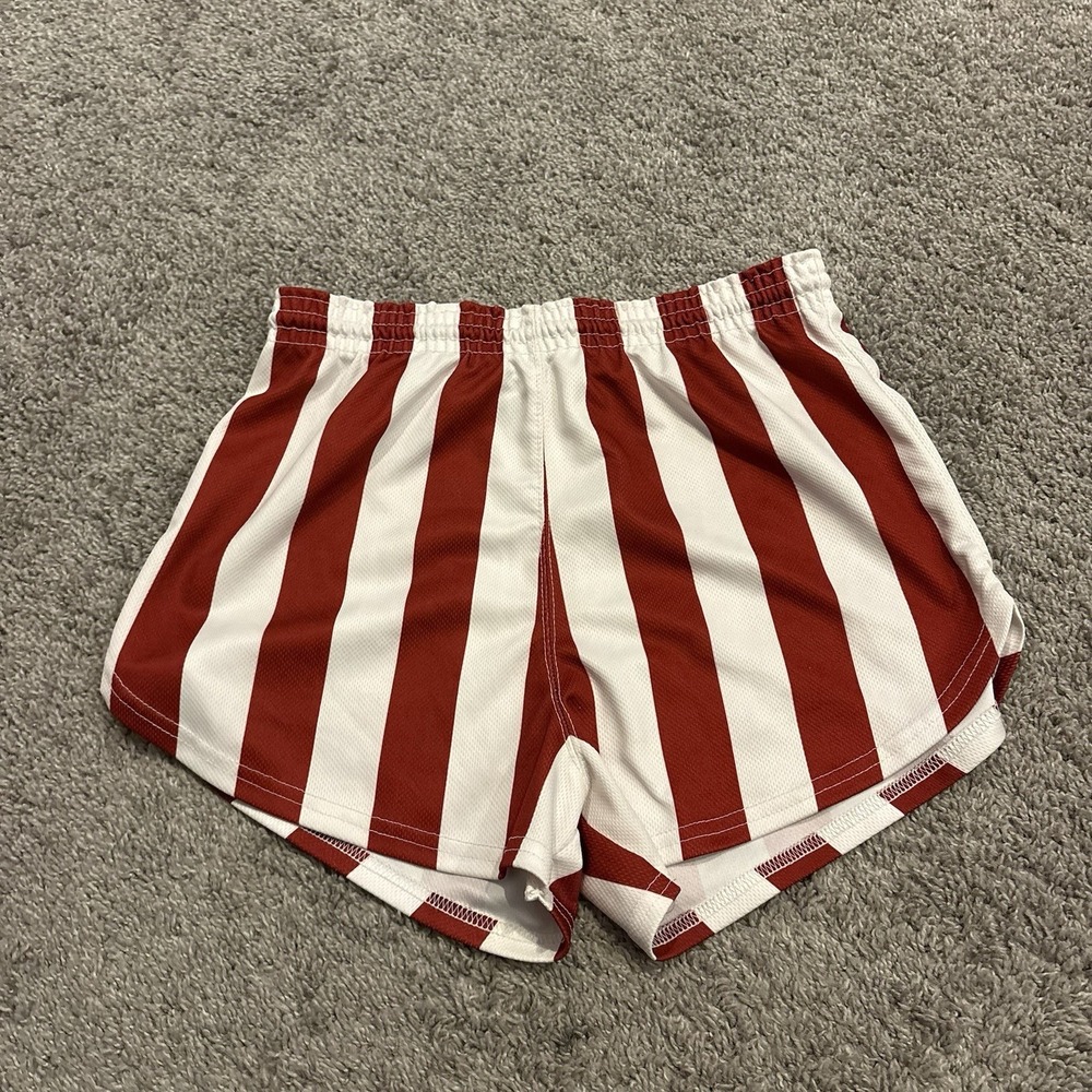 Adidas Indiana Hoosiers Candy Striped Shorts White Crimson Womens Large L Run